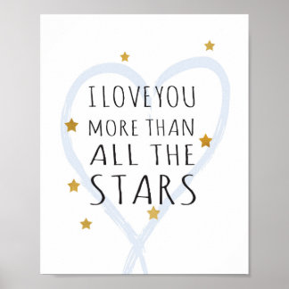 Póster Te amo más que todas las estrellas - Art Print