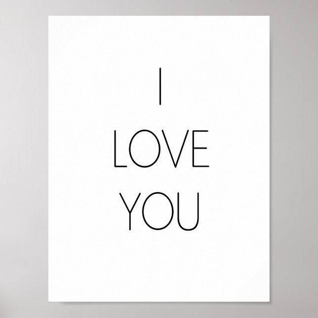 Póster Te amo - Minimalista (Frente)