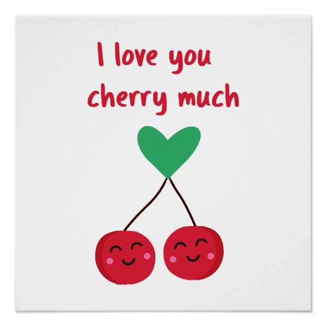 Póster Te Amo Mucho Cherry San Valentín (Anverso)