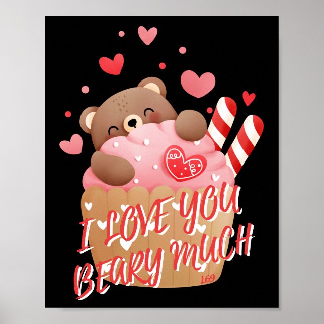 Póster TE AMO MUCHO el día de San Valentín gracioso (Frente)