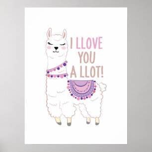Póster Te amo mucho - Llama divertida