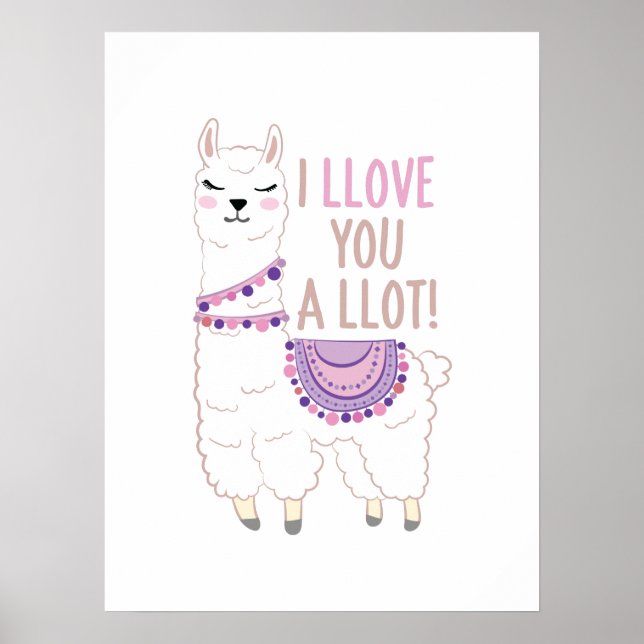 Póster Te amo mucho - Llama divertida (Frente)
