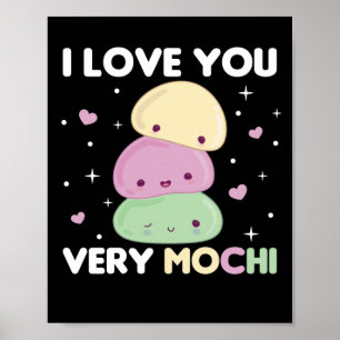 Póster Te Amo Muy Mochi - Crema De Hielo Kawaii Mochi
