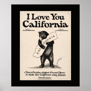 Póster Te Amo Oso de California
