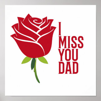 Póster Te Amo Papá Con Rosa Rojo