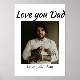 Póster te amo papá día del padre añadir foto nombre simpl