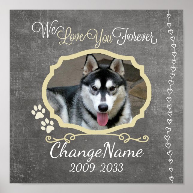 Póster Te amo por siempre Perro Memorial Keepsake (Frente)