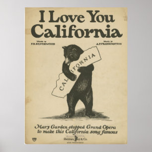 Póster Te amo poster de California