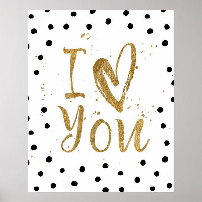 Póster "Te amo" Poster de corazón decorativo de Punto de  (Frente)