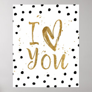 Póster "Te amo" poster decorativo del corazón del falso