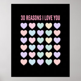 Póster Te amo - Regalo de cumpleaños número 30 - Regalos 