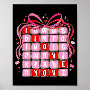 Póster Te Amo San Valentín Niños Preppy Día de San Valent