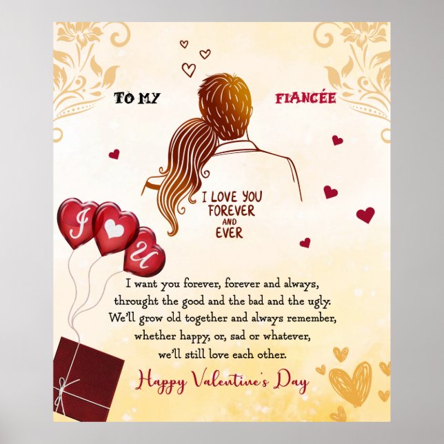 Póster Te Amo Siempre Y Siempre, Feliz Día de San Valentí (Frente)