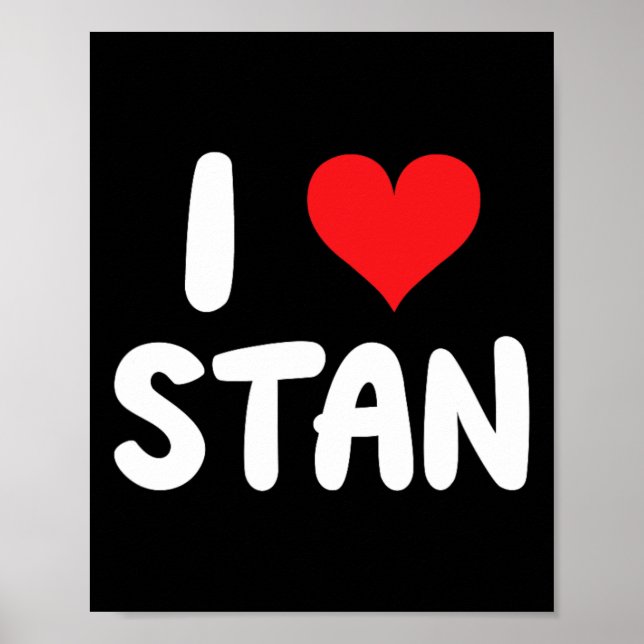 Póster Te amo Stan - Corazón - Nombre  (Frente)