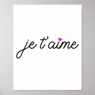 Póster Te Amo Te Quiero Divertido Gráfico Francés de San