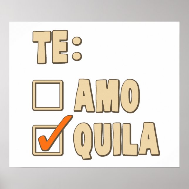 Póster Te Amo Tequila Elección Española (Frente)
