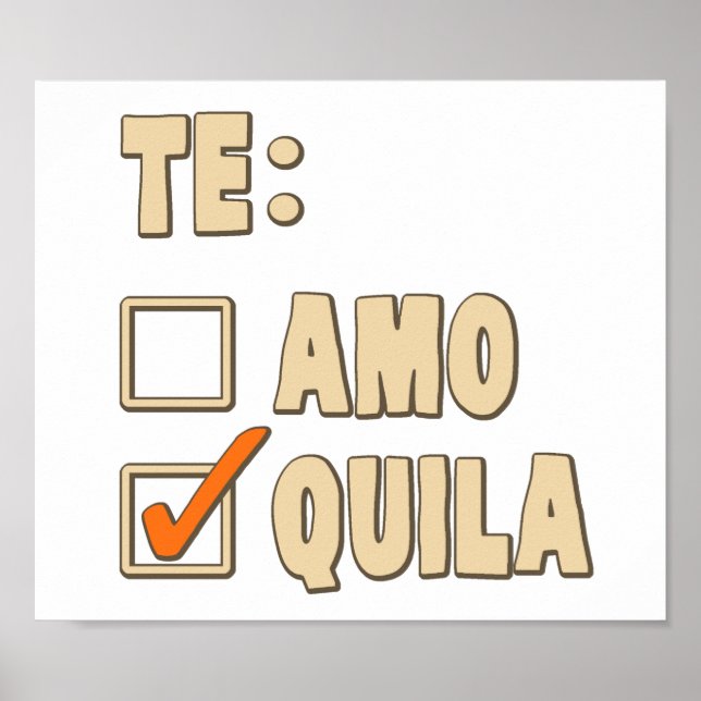 Póster Te Amo Tequila Elección Española (Frente)