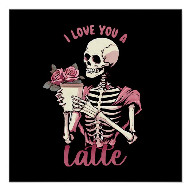 Póster Te amo un esqueleto del día de San Valentín (Anverso)