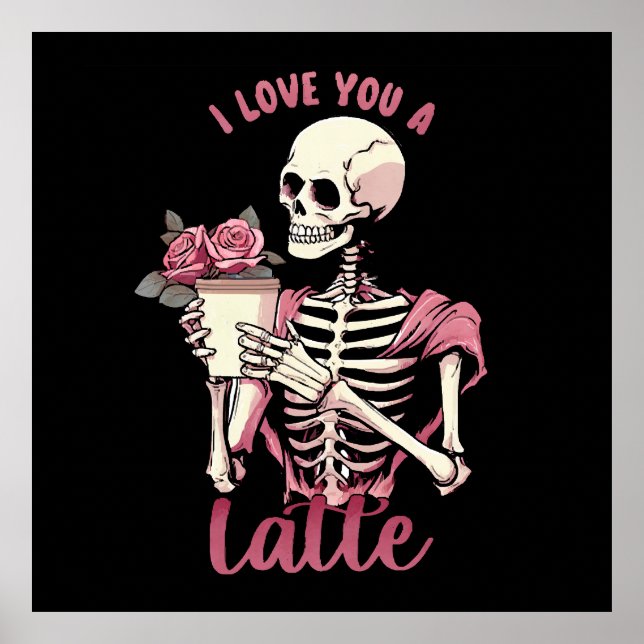 Póster Te amo un esqueleto del día de San Valentín (Frente)