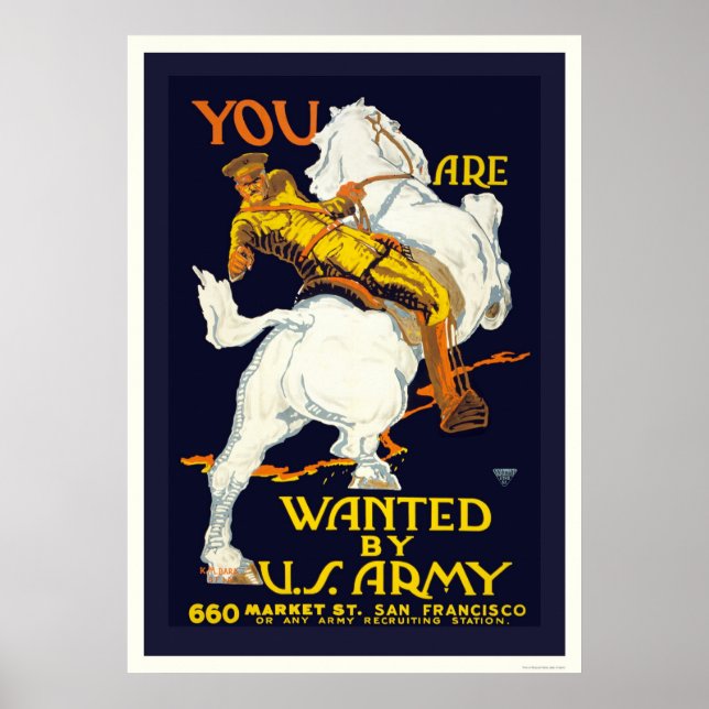 Póster Te busca el ejército estadounidense (Frente)