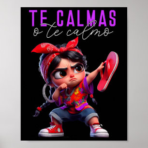 Póster Te Calmas O Te Calmo Feliz Día de la Madre México 