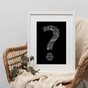 Póster ¿Te Casarás Con El Poster De Word Cloud?