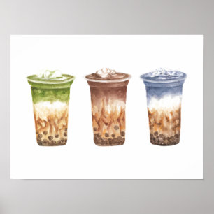 Póster Té de burbuja - Conjunto de tres