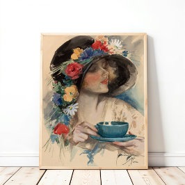 Póster Té de la tarde, Harrison Fisher