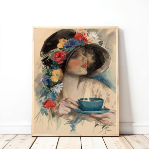 Póster Té de la tarde, Harrison Fisher