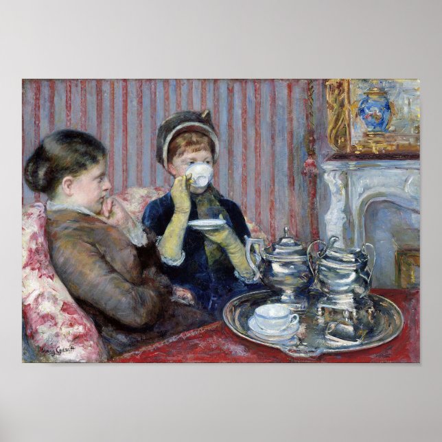 Póster Té de la tarde, Mary Cassatt (Frente)