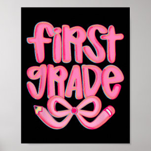 Póster Té de lazo coquette preppy de primer grado de regr
