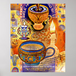 Póster Té de leche y velas