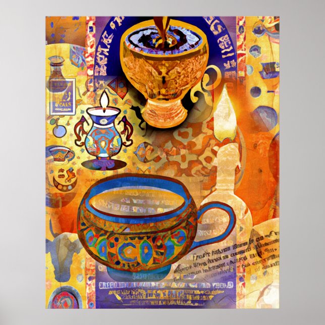 Póster Té de leche y velas (Frente)