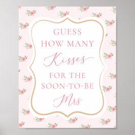 Póster Té de novia ducha de novia adivina cuántos