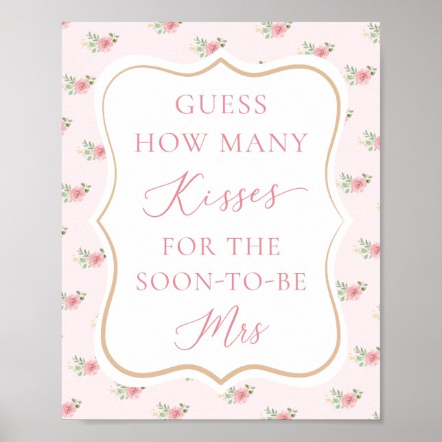 Póster Té de novia ducha de novia adivina cuántos (Frente)