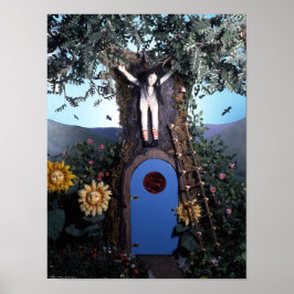 Póster Té de sangre y muñeca de cuerda roja en la impresi