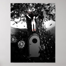 Póster Té de sangre y muñeca de cuerda roja en la impresi