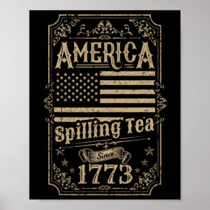 Póster Té Derramado Desde El Regalo Del 4 De Julio De 177