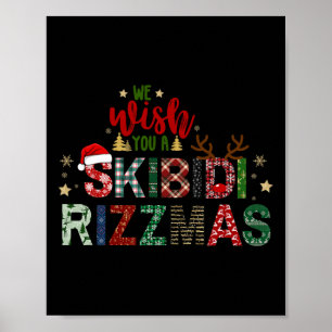 Póster Te deseamos una divertida Navidad Skibidi Rizzmas