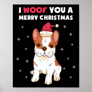 Póster Te Deseo una Feliz Navidad Bulldog Francés Amor Pe