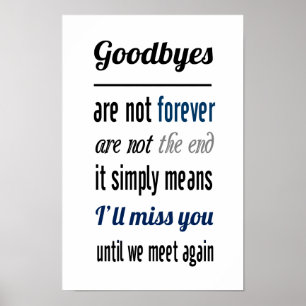 Póster Te echaré de menos (tamaño estándar del cuadro de