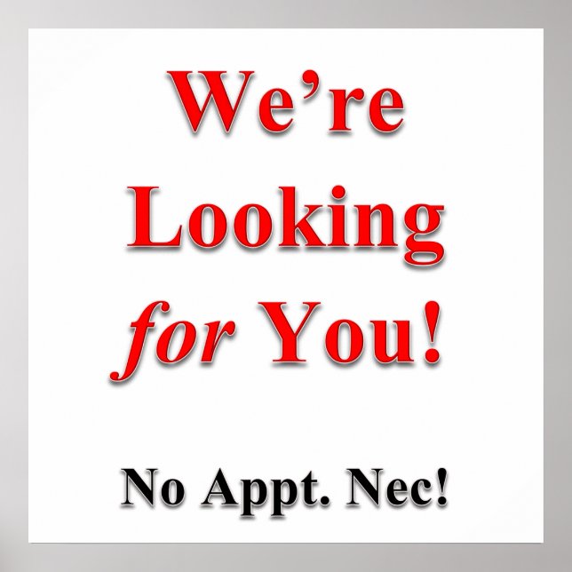 Póster Te estamos buscando Poster Matte (Frente)