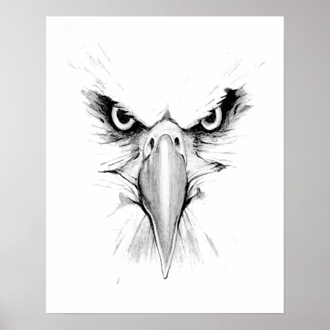Póster Te estoy vigilando. Águila Tatuaje de Cara (Frente)