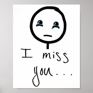 Póster Te extraño el sketch de Stickman, el meme de llant