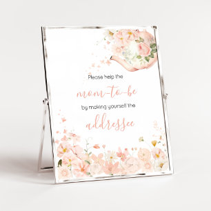 Póster Té floral rosa para dos estaciones de sobre
