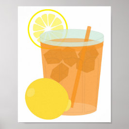 Póster Té helado con limón