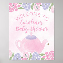 Póster Té para dos Fiestas de té signo de bienvenida Baby