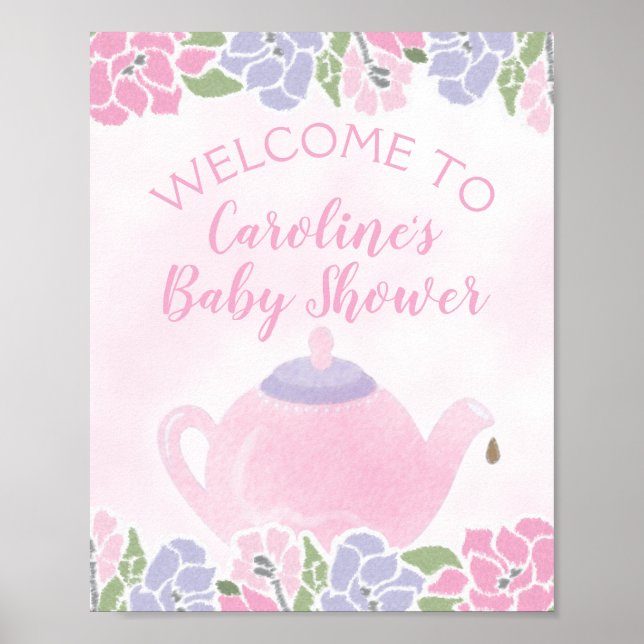 Póster Té para dos Fiestas de té signo de bienvenida Baby (Frente)
