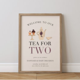 Póster Té para dos | Tea Fiesta Purple Baby Shower