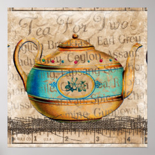 Póster Té Pot antiguo